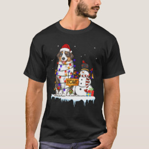 Camiseta Pastor australiano Cachorro Natal Snowman Xmas Lig