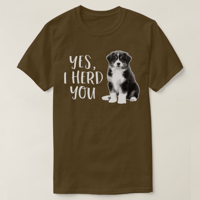 Camiseta Pastor Australiano De Cachorro Engraçado Eu Te Ouv (Frente do Design)