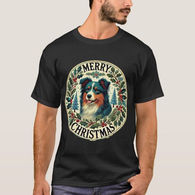 Camiseta Pastor Australiano de Natal (Frente)