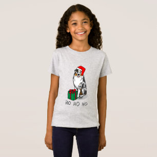 Camiseta Pastor australiano de Natal (bronzeado azul com 1)