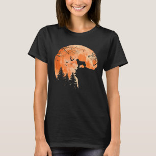 Camiseta Pastor Australiano E Moon Silhout Cão Lover