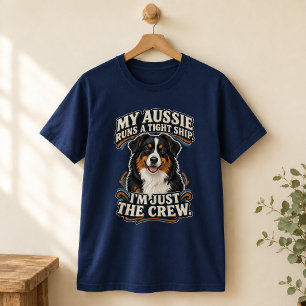Camiseta Pastor Australiano Engraçado Meu Aussie Corre