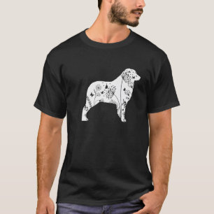 Camiseta Pastor australiano Floral Mãe Cão Engraçado Mot