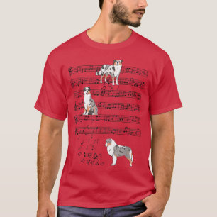 Camiseta Pastor australiano Shepherd Music Note