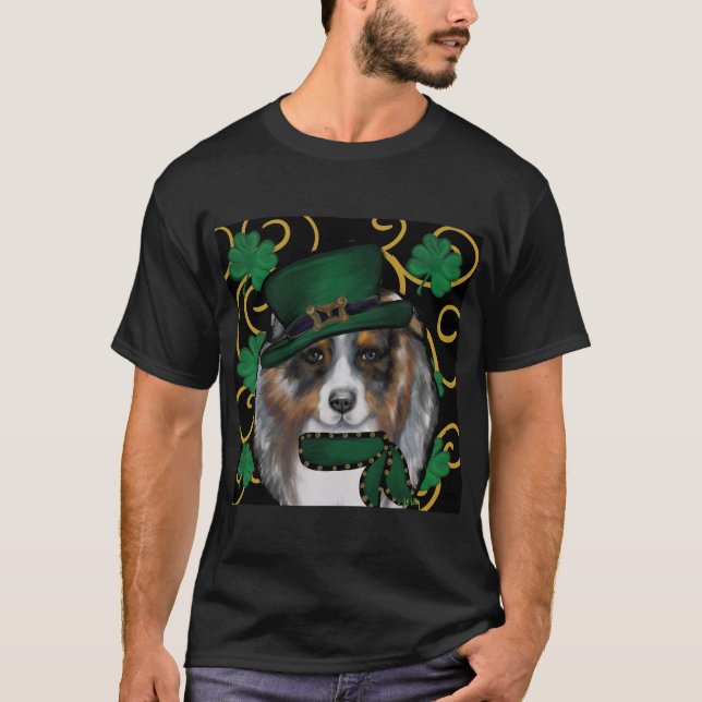 Camiseta Pastor Australiano St. Patty (Frente)