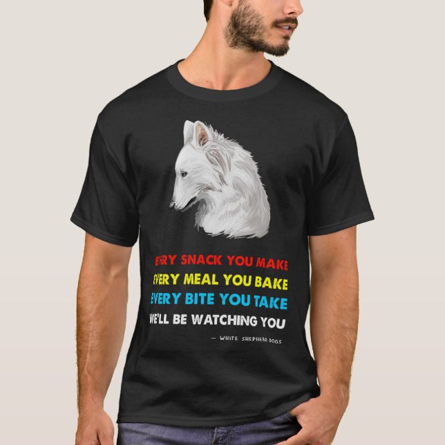 Camiseta Pastor branco de German shepherd branco (Frente)