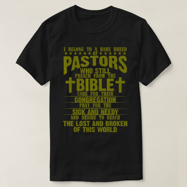 Camiseta Pastor Engraçado Apreciação Presente Pastor Cristã (Frente do Design)