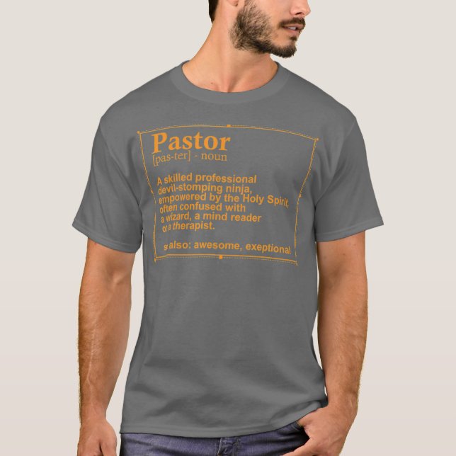 Camiseta Pastor Engraçado Definição Dotado de Pastores Cris (Frente)