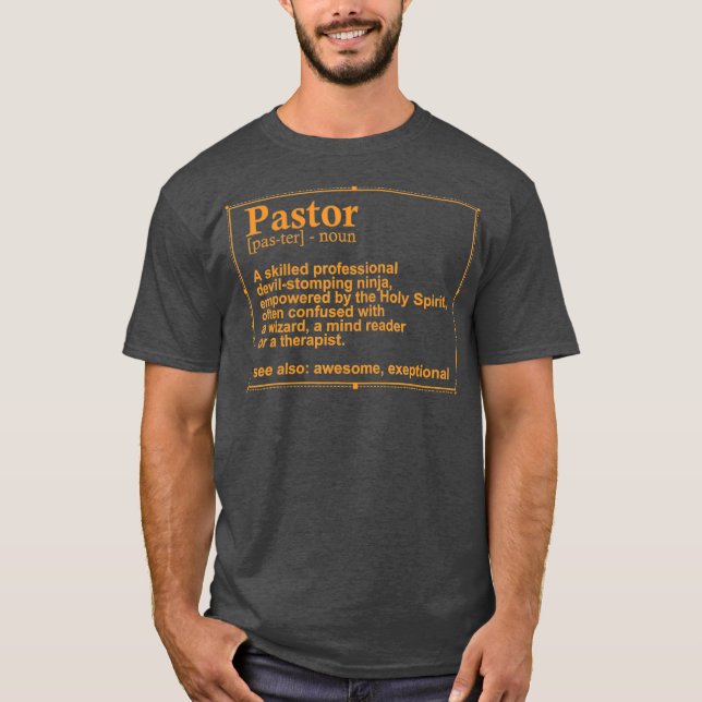 Camiseta Pastor Engraçado Definição Dotado de Pastores Cris (Frente)