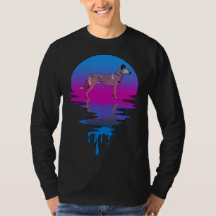 Camiseta Pastor Holandês Pôr do Sol Vintage Retro