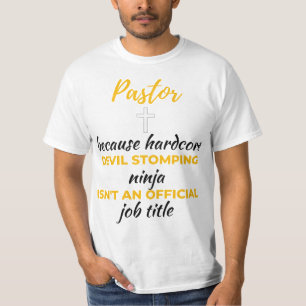 Camiseta Pastor Porque o Demônio Grave Ninja Ninja Bl