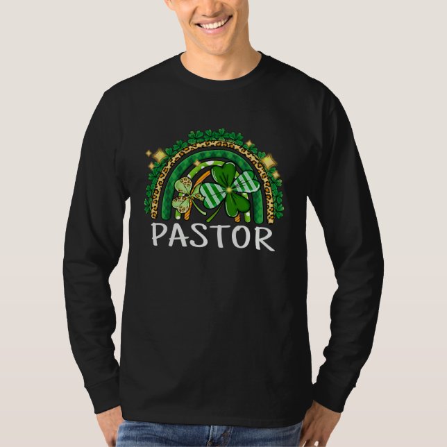 Camiseta Pastor Rainbow Lucky Women St Patrick's Day Shamro (Frente)