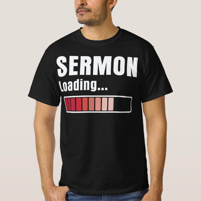Camiseta Pastor Sermon Carregando Engraçado (Frente)