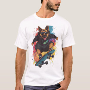 Camiseta Pastor Skater � Cachorro Legal De Skate
