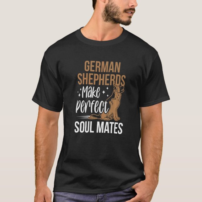 Camiseta Pastores Alemães Fazem Pares Perfeitos Pastor Alem (Frente)