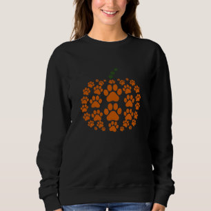 Camiseta Pata Abóbora Impressão de Pata de Cachorro Dia de