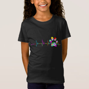 Camiseta Pata Cachorro Imprime Pulsação Mulheres Meninas Ma