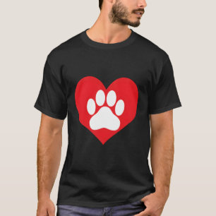 Camiseta Pata Coração Bonita Impressão Cão Engraçado Porco