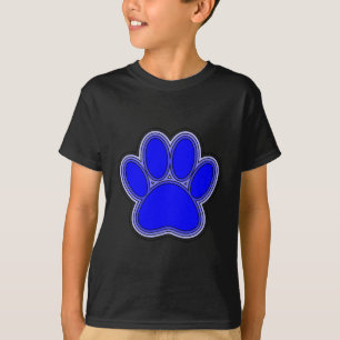 Camiseta Pata De Cachorro A Azul Com Descrições