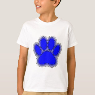 Camiseta Pata De Cachorro A Azul Com Descrições