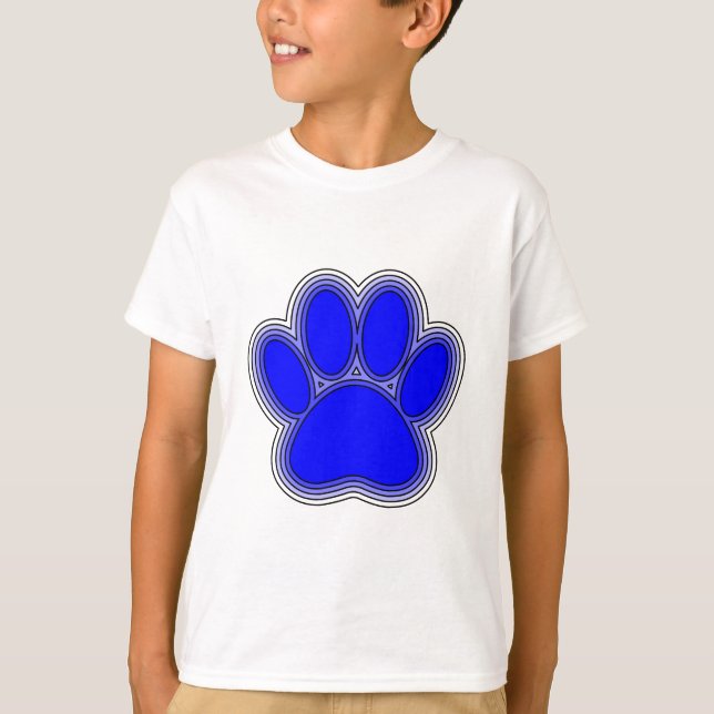 Camiseta Pata De Cachorro A Azul Com Descrições (Frente)