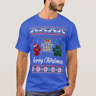 Camiseta Pata de Cachorro de Natal Imprimir Xadrez Decorre