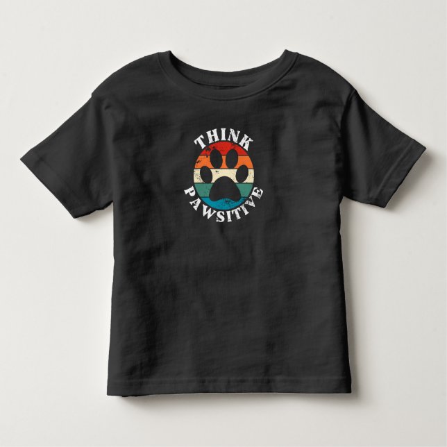 Camiseta Pata de Cachorro Pensa em Camisa-T Pawsitiva (Frente)