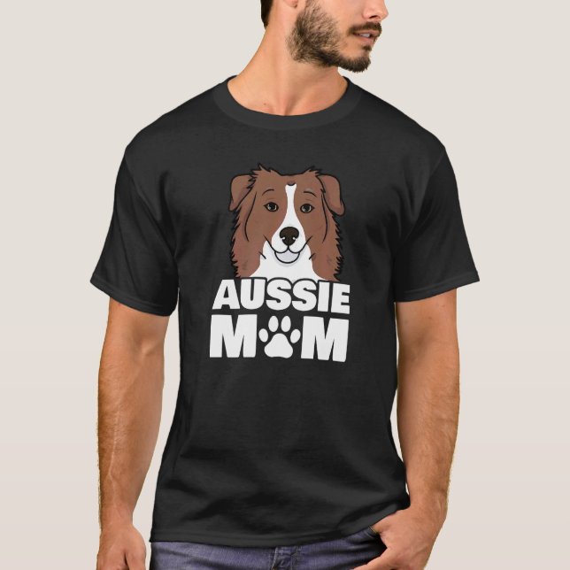 Camiseta Pata de Cadela Mãe Australian Shepherd (Frente)