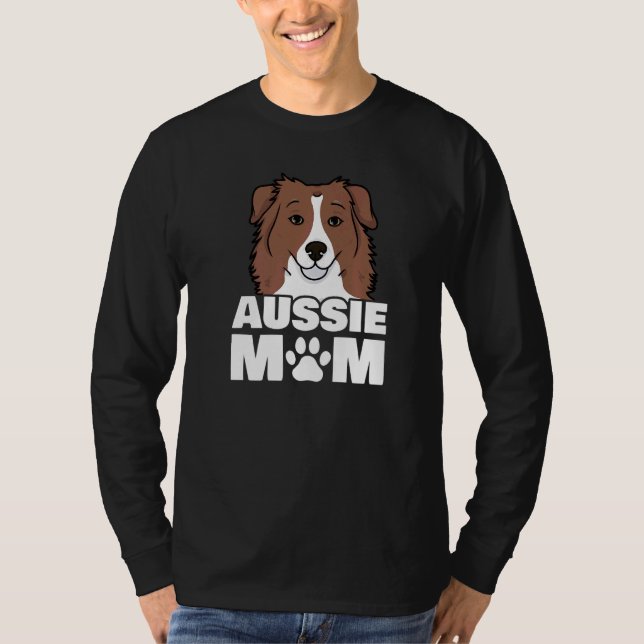 Camiseta Pata de Cadela Mãe Australian Shepherd (Frente)