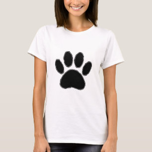 Camiseta Pata De Cães Desenhando Em Preto