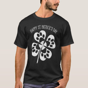 Camiseta Pata de Cães Imprimir Feliz Dia de São Patrício Vi