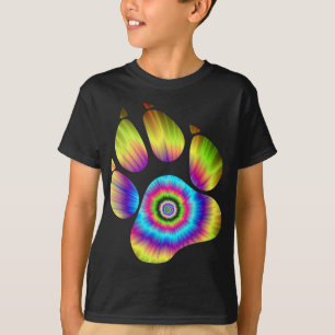 Camiseta Pata De Cão De Cães De Corante Tinto Impresso Para