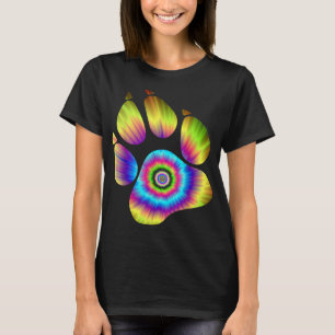 Camiseta Pata De Cão De Cães De Corante Tinto Impresso Para