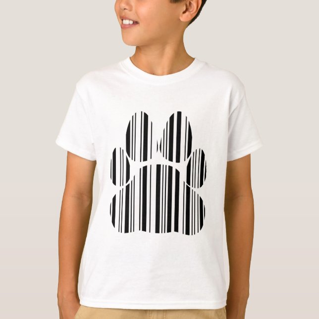 Camiseta PATA DE GATO CÓDIGO DE BARRAS Padrão de Impressão  (Frente)