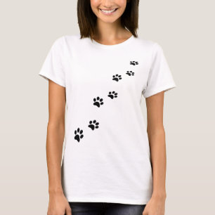 Camiseta Pata de gato preto em branco