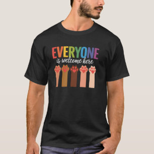 Camiseta Pata de Gato, Todos São Bem-Vindos Aqui Professora