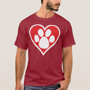 Camiseta Pata do cão do coração (escura)