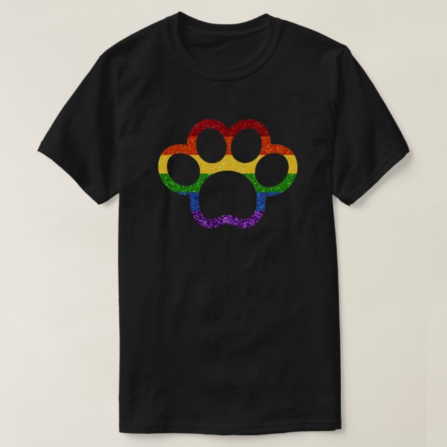 Camiseta Pata do Orgulho Arco-Íris LGBT (Frente do Design)