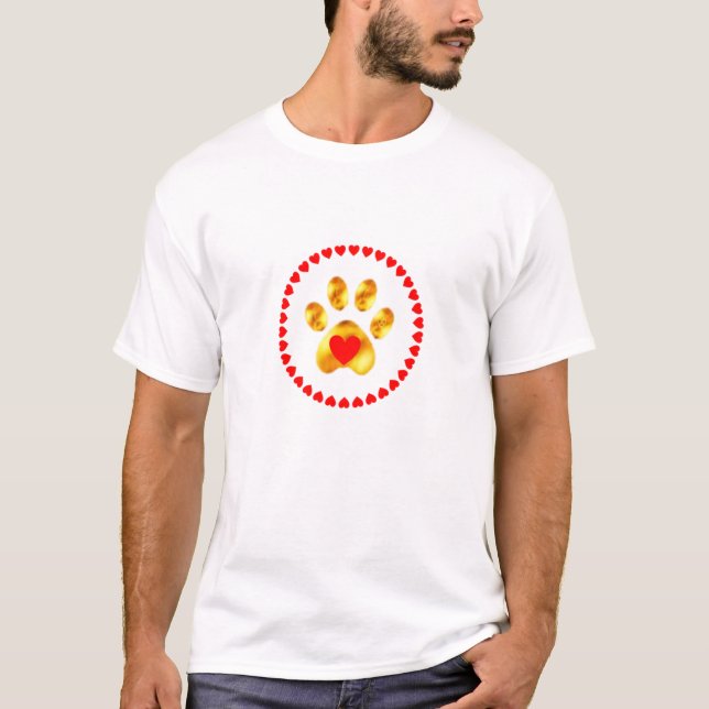 Camiseta Pata dourada elegante (Frente)