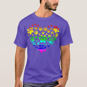 Camiseta Pata Imprimir Pulsação Arco-Íris Inspirou Pata de