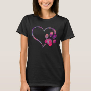 Camiseta Pata Vermelha azul roxa-roxa-púrpura-Cão-Imprimir