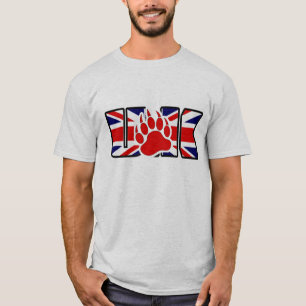 CAMISETA PATA VERMELHA NA BANDEIRA DO REINO UNIDO URSO DO R