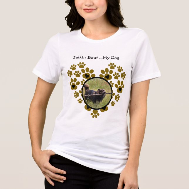 Camiseta Patas de Cachorro em Forma de Coração (Frente)
