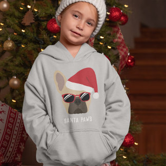 Camiseta Patas de Papai Noel Luz Fawn French Bulldog Natal