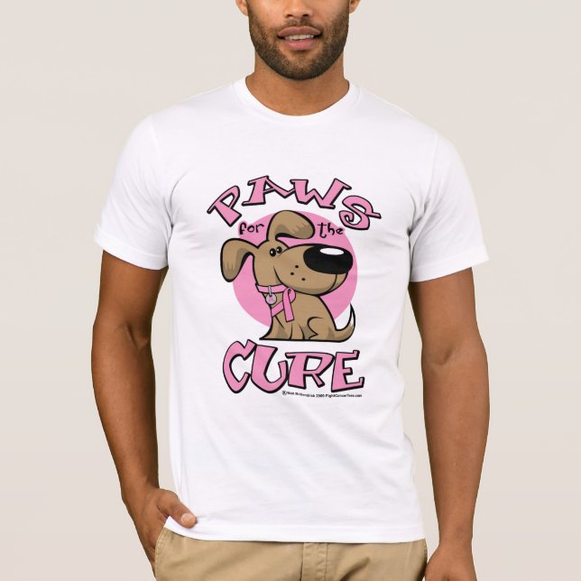 Camiseta Patas do cancro da mama para o cão da cura (Frente)