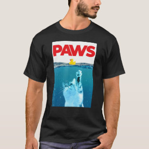 Camiseta Patas Gato E Pato De Borracha Amarelo Água Azul Te