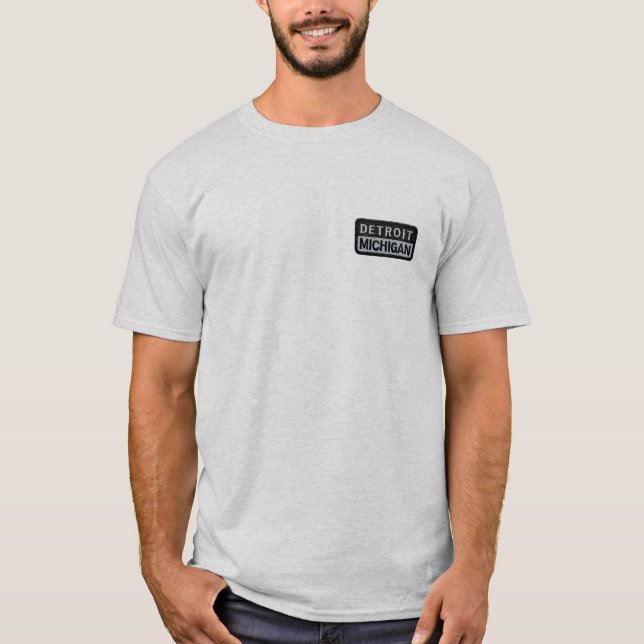 Camiseta Patch bordado de Detroit Michigan (Frente)