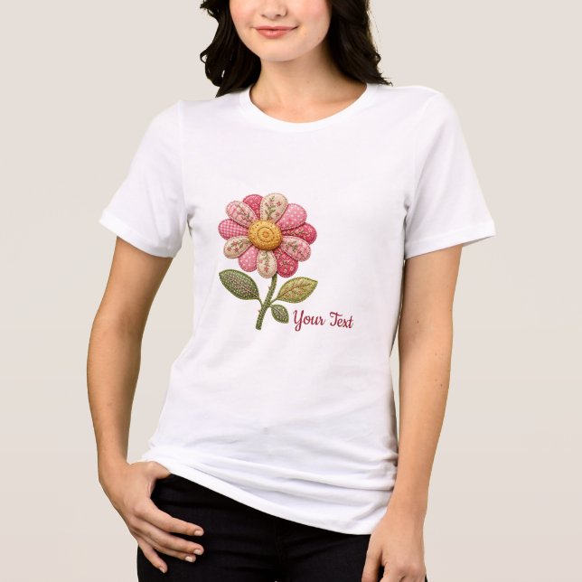 Camiseta Patchwork Blume im Landhausstil (Frente)