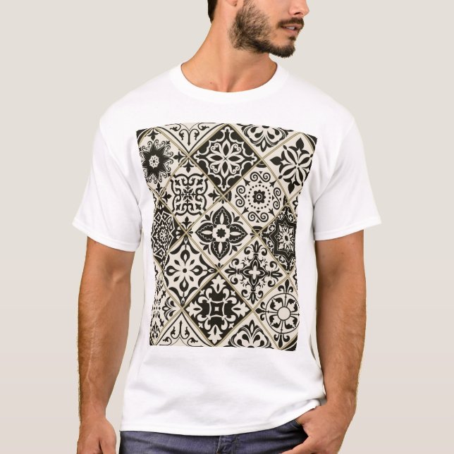 Camiseta Patchwork do Azulejo Islâmico Majolica (Frente)