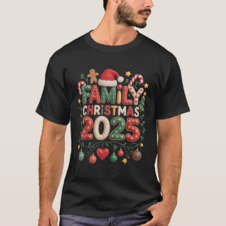 Camiseta Patchwork Family Christmas 2025 Matching